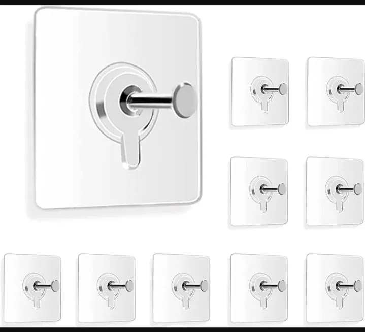 10 Pc Transparent Stainless Steel Photo Frame Hooks for Wall Without Drilling image 2