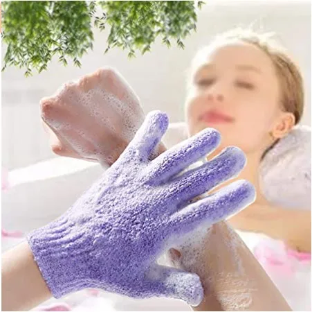 Exfoliating Gloves Mitt Shower Scrub Gloves Fingers Bath 1 Pcs image 2