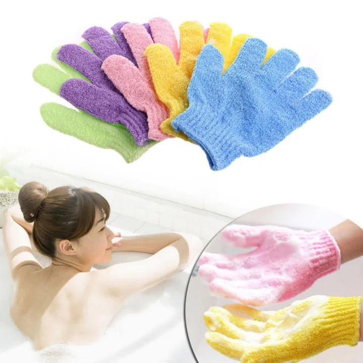 Exfoliating Gloves Mitt Shower Scrub Gloves Fingers Bath 1 Pcs image 3