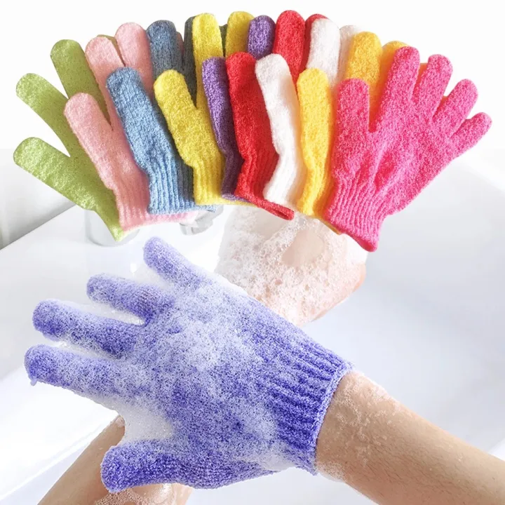 Exfoliating Gloves Mitt Shower Scrub Gloves Fingers Bath 1 Pcs image 6