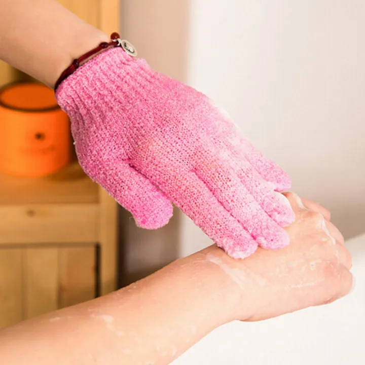Exfoliating Gloves Mitt Shower Scrub Gloves Fingers Bath 1 Pcs image 5