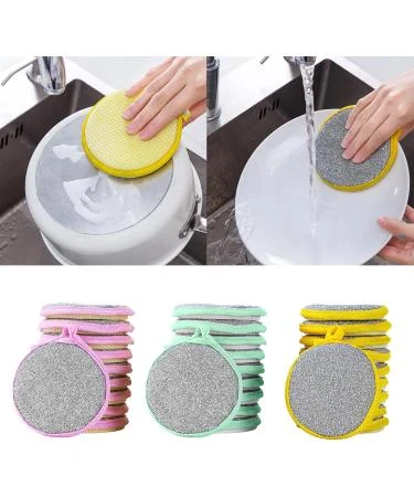 Dishwashing Sponge Household Kitchen Cleaning Scouring Pad for Dishes Washing Kitchen Sponges Cellulose Sponge Pan Dish Wash Scrubber Green image 7