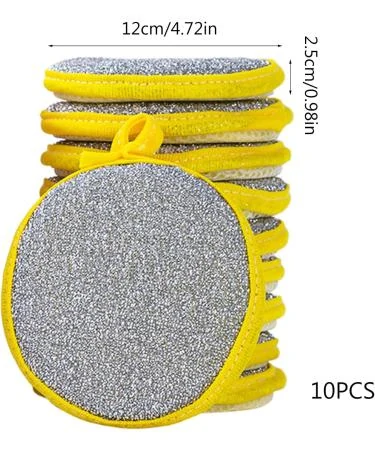 Dishwashing Sponge Household Kitchen Cleaning Scouring Pad for Dishes Washing Kitchen Sponges Cellulose Sponge Pan Dish Wash Scrubber Green image 8
