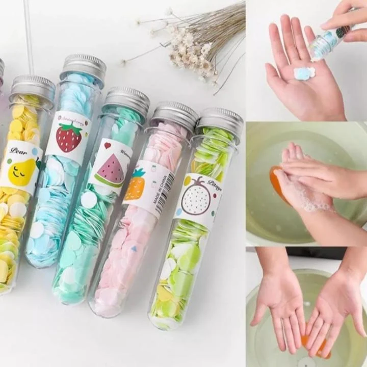 1 Bottle Mini Colorful Flower Paper Soap for Travel Made in China image 2