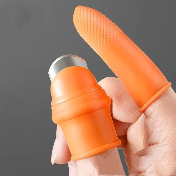 Silicone Thumb Cutter with 5 Finger Protectors, Plant Leaf Scissors and Garden Gloves image 5