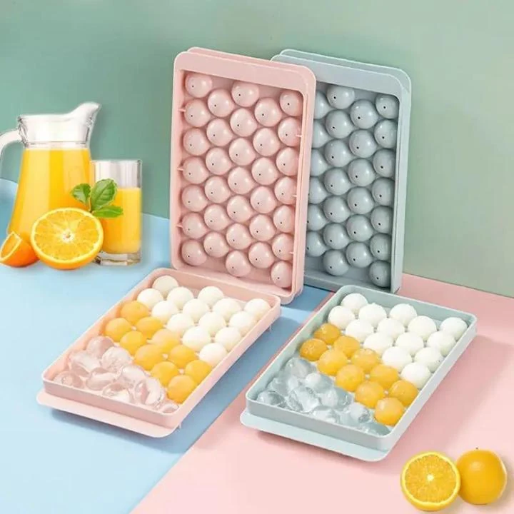 Round Ice Cube Tray | Ice Ball Maker with Non Spill Lids, 33 Cavity Small Ice Sphere Molds image 6