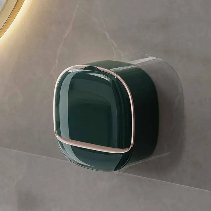 Soap Holder With Lid Drain Soap Box Punch Free Flip Top Soap Dish image 8