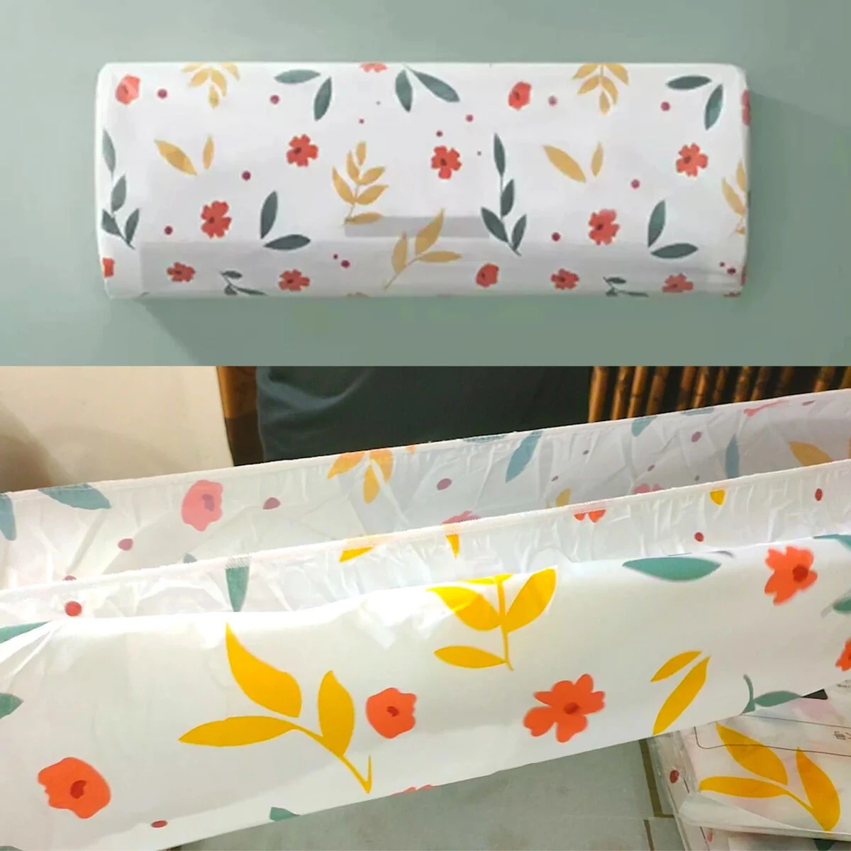 Printed AC Dust Cover for Home and Office, Adjustable for 1 or 1.5 Ton