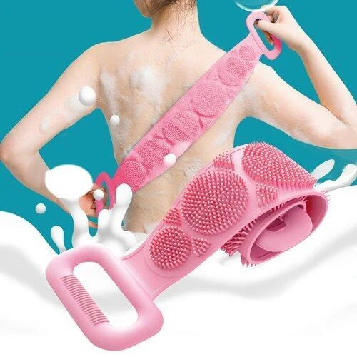 Silicone Bath Body Brush, Long Double Sided Exfoliating Brush image 2