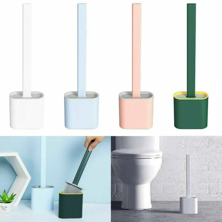 Silicone Toilet Cleaning Brush with Holder Set 1 Pc image 3