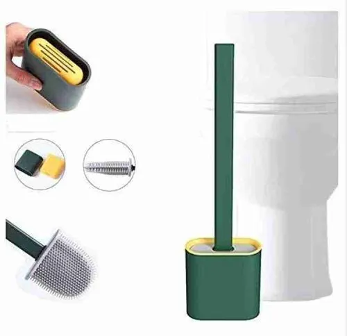 Silicone Toilet Cleaning Brush with Holder Set 1 Pc image 2
