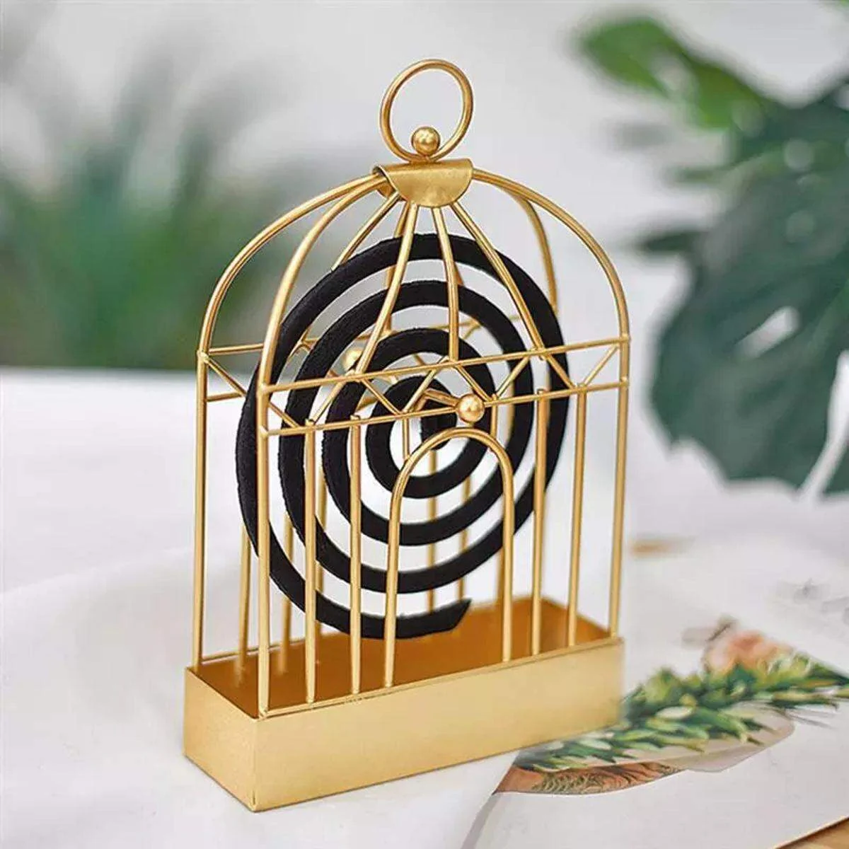 New Design Iron Mosquito Coil Holder with Cover and Handle