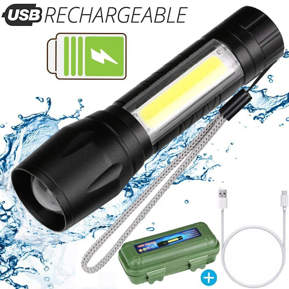 USB Rechargeable Zooming Mini LED Flashlight