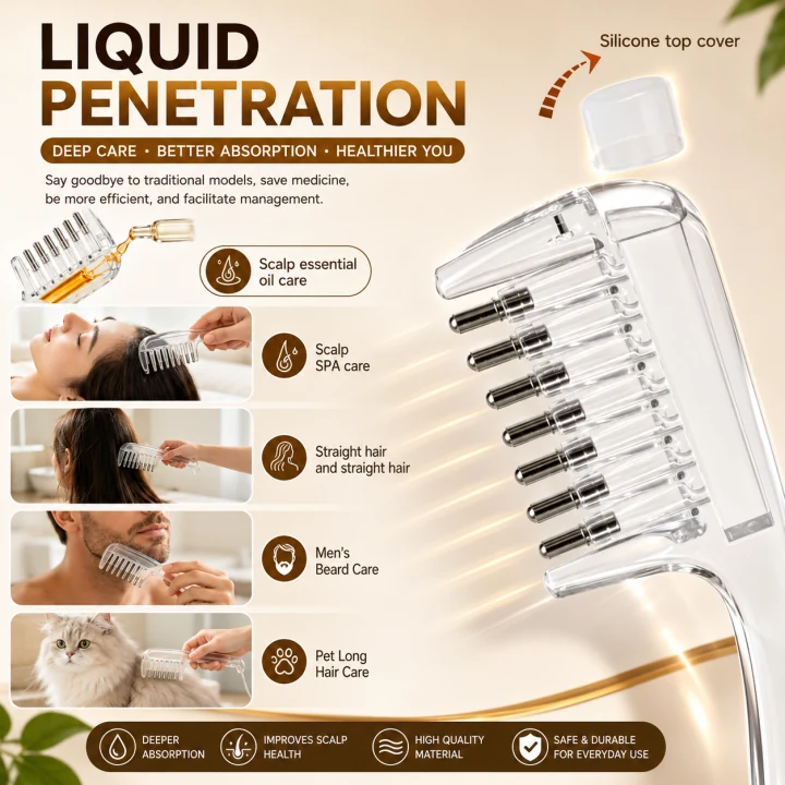 Unisex Transparent Essential Oil Applicator Massage Comb image 6
