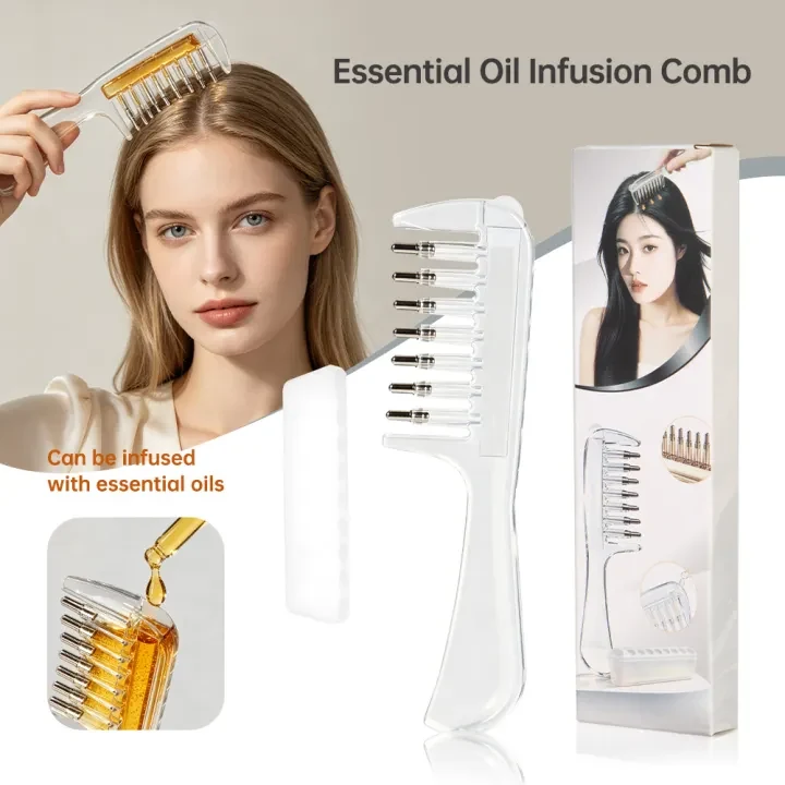Unisex Transparent Essential Oil Applicator Massage Comb image 4