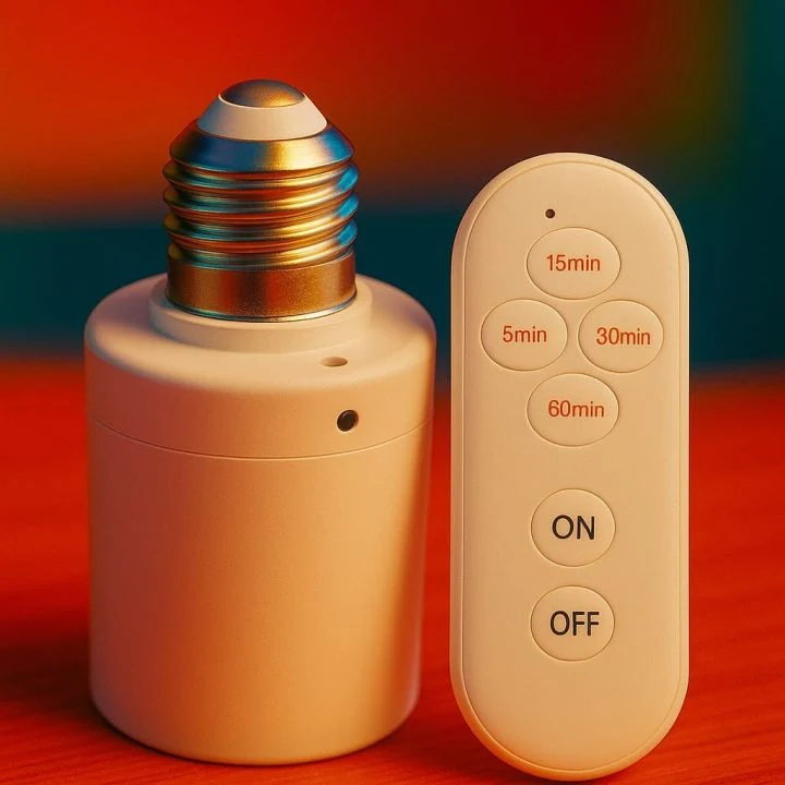 Smart Wireless Remote Control Lamp Holder with Timer Function Universal image 2