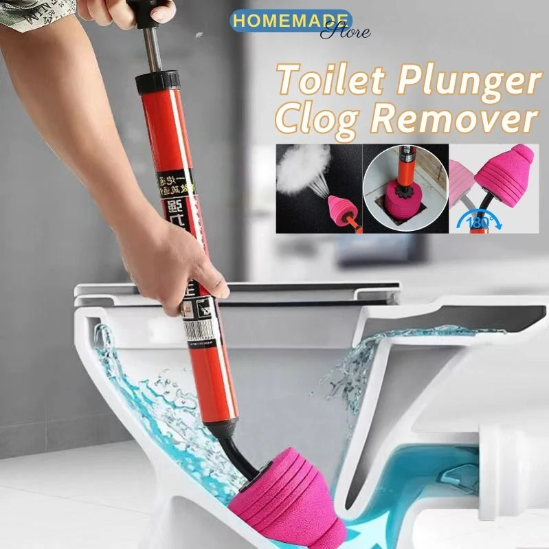 High Pressure Toilet Unblocker Plunger Kit Drain Clog Remover