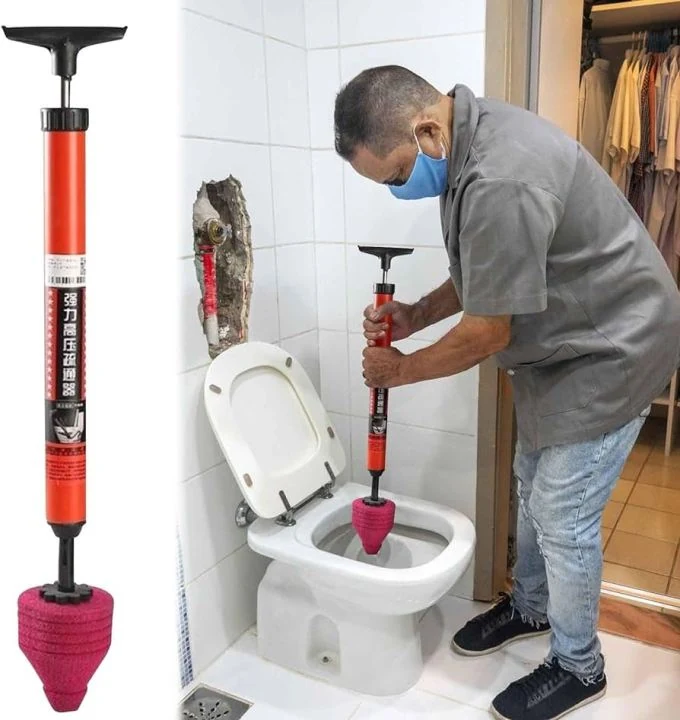 High Pressure Toilet Unblocker Plunger Kit Drain Clog Remover image 6