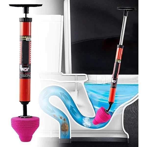 High Pressure Toilet Unblocker Plunger Kit Drain Clog Remover image 3