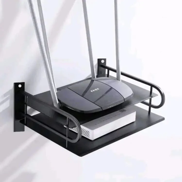 WiFi Router Stand Wall Mounted, ONU Stand, TV Box and Set Top Box Stand, Black