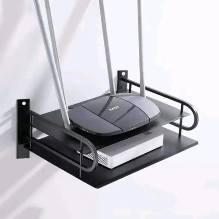 WiFi Router Stand Wall Mounted, ONU Stand, TV Box and Set Top Box Stand, Black image 6