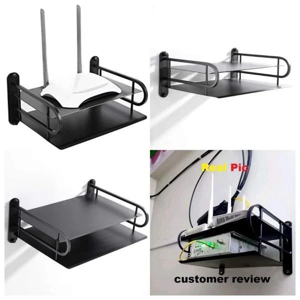 WiFi Router Stand Wall Mounted, ONU Stand, TV Box and Set Top Box Stand, Black image 7