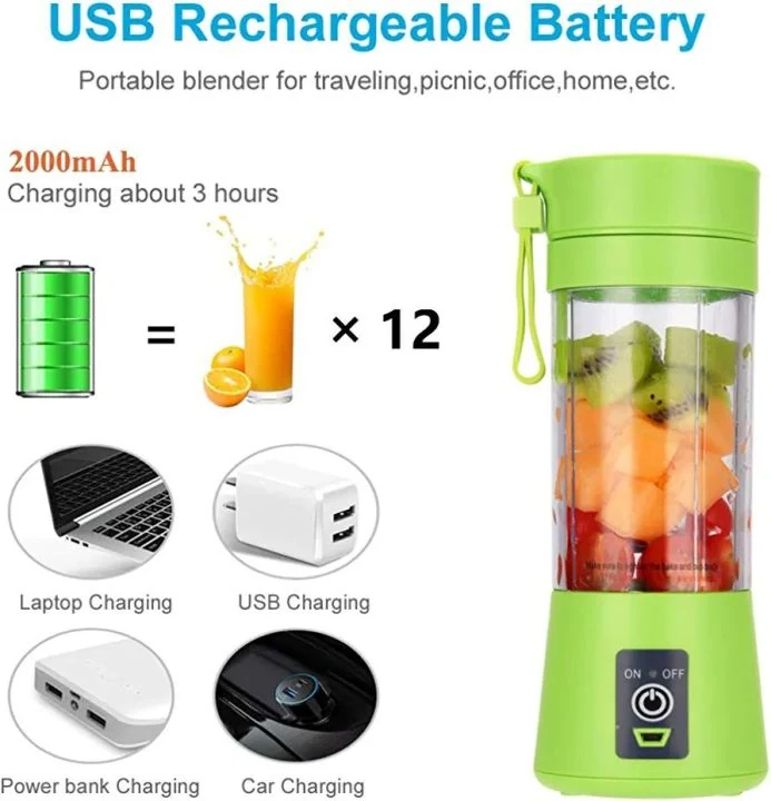 Portable Blender Personal Size Blender for Shakes and Smoothies USB Rechargeable Mini Juicer Cup image 6
