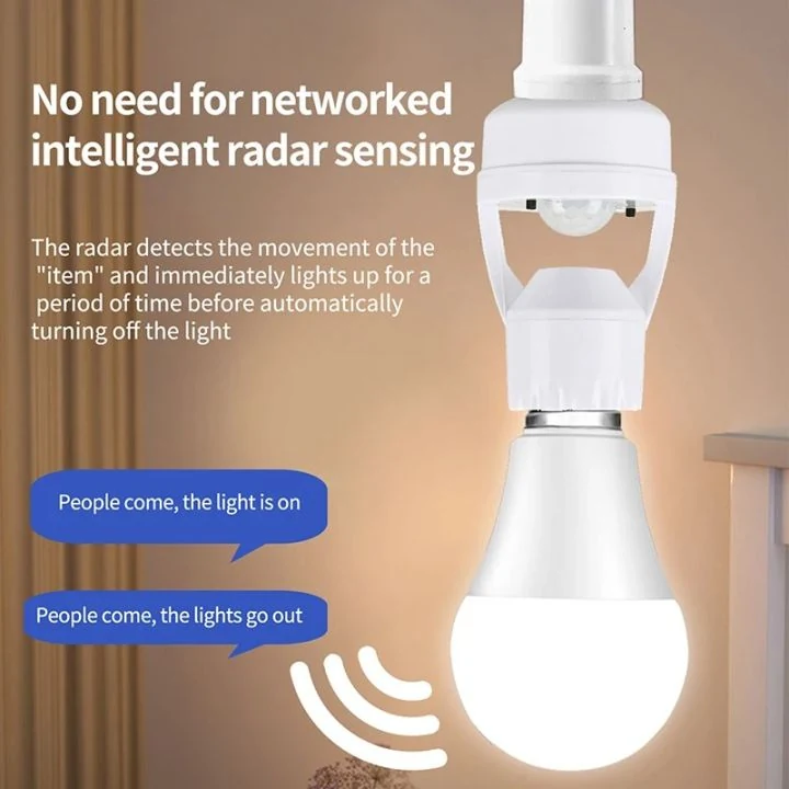 Motion Sensor Bulb Holder Integrated PIR 360 Degrees Intelligent Induction Motion Sensor Lamp Socket image 2