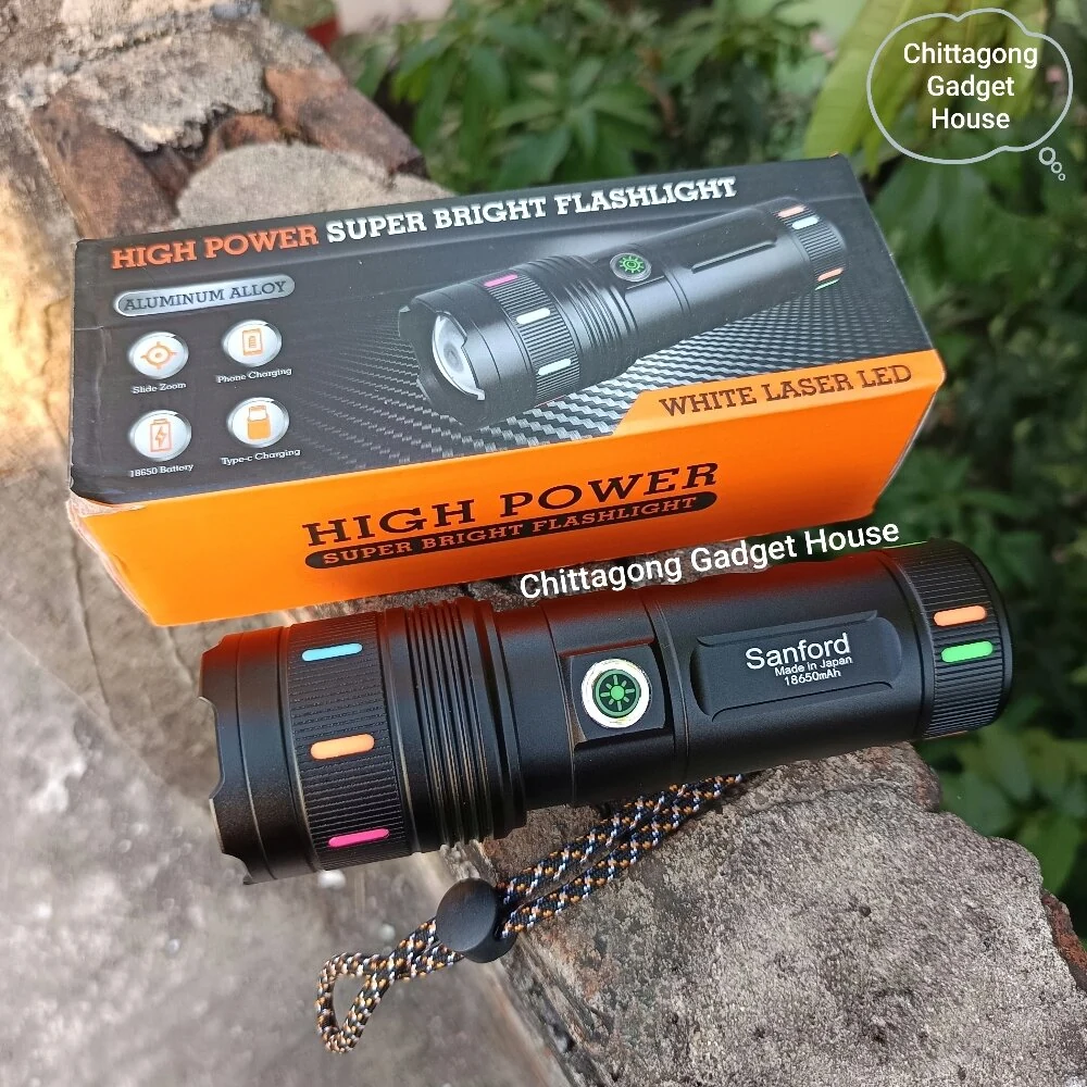 SANFORD Aluminum Alloy High Power Super Bright Four Modes LED Flashlight Torchlight