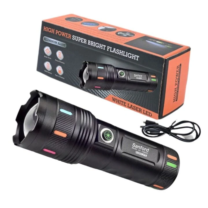 SANFORD Aluminum Alloy High Power Super Bright Four Modes LED Flashlight Torchlight image 6
