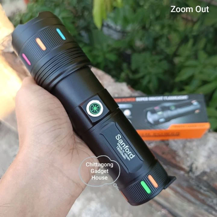 SANFORD Aluminum Alloy High Power Super Bright Four Modes LED Flashlight Torchlight image 4
