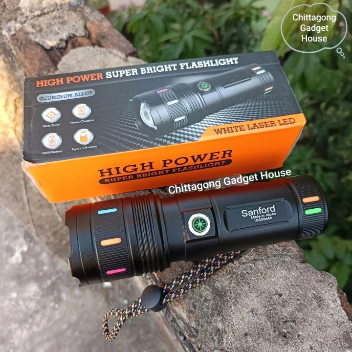 SANFORD Aluminum Alloy High Power Super Bright Four Modes LED Flashlight Torchlight image 2