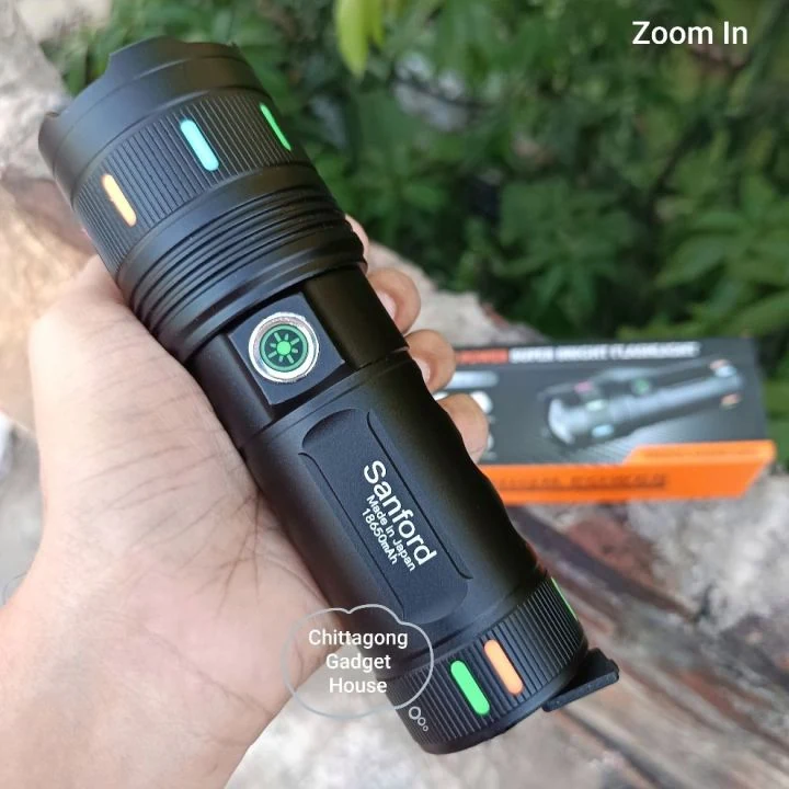 SANFORD Aluminum Alloy High Power Super Bright Four Modes LED Flashlight Torchlight image 3
