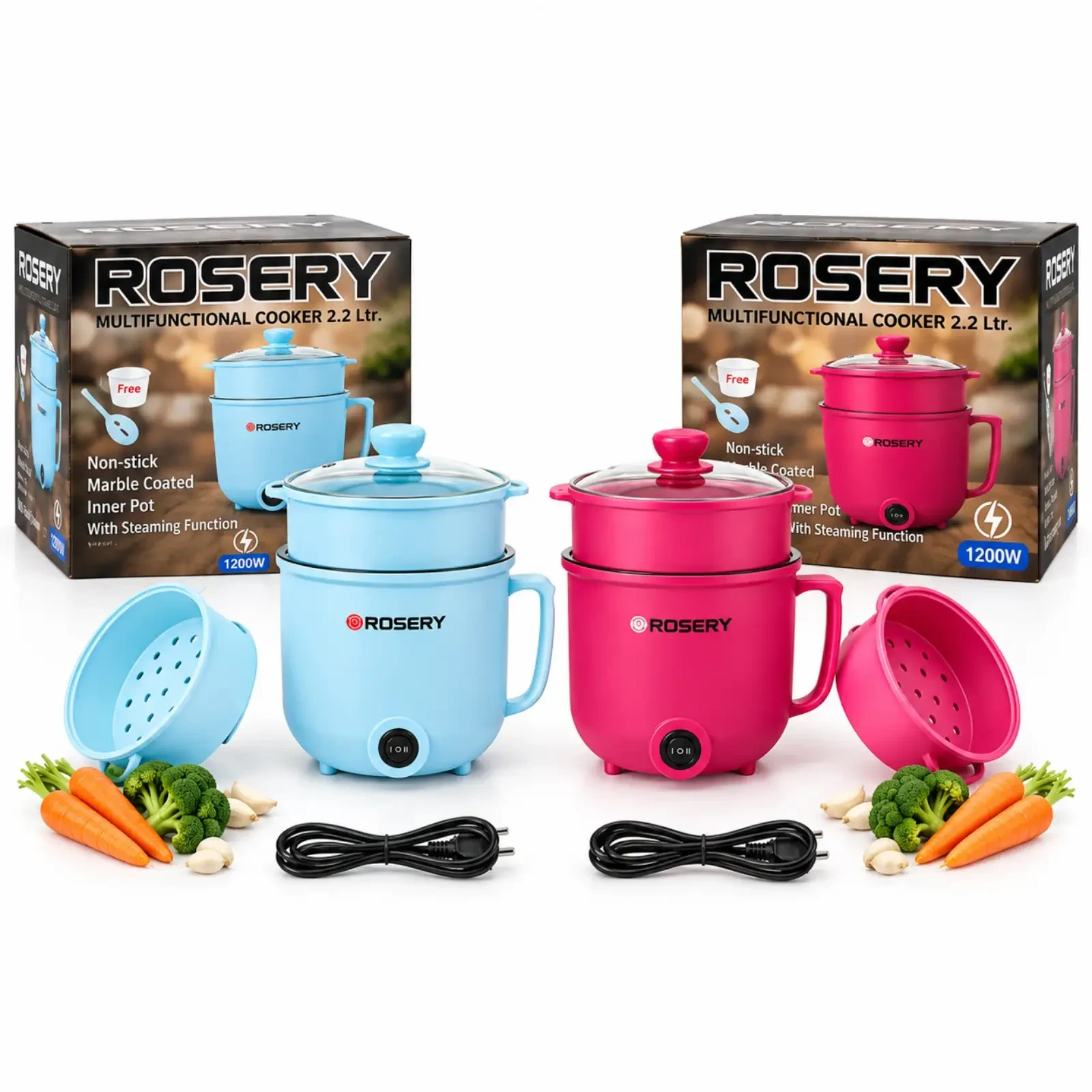 ROSERY Multifunctional Cooker 2.2L  1200W Electric Cooker with Steaming Function image 2