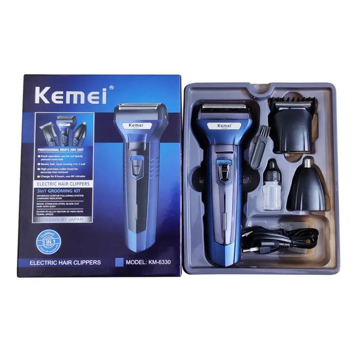 Kemei KM 6330 3 in 1 Professional Hair Trimmer Super Grooming Kit Shaver Clipper Nose Trimmer image 3