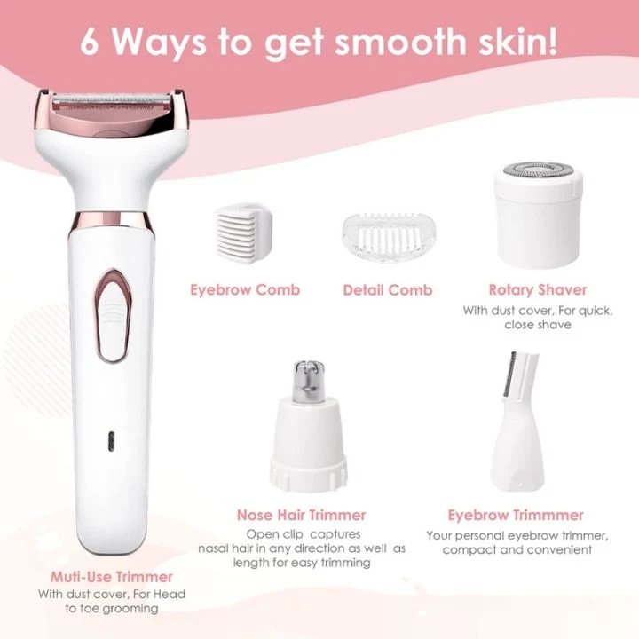 Electric Razor for Women, Portable 4 in 1 Lady Electric Shaver Set image 7