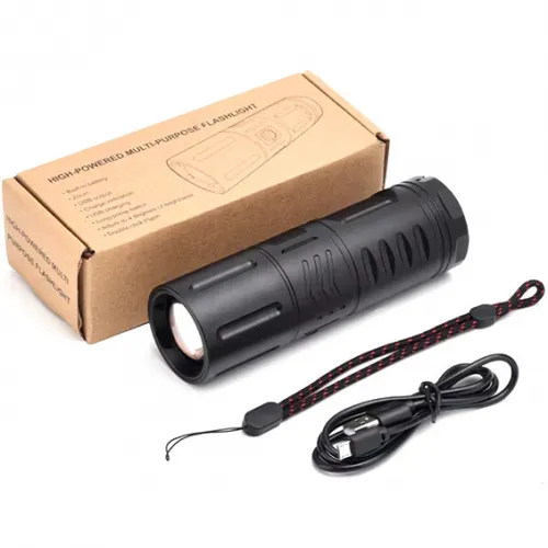 T40 High Power Zoomable LED Flashlight USB Rechargeable image 3