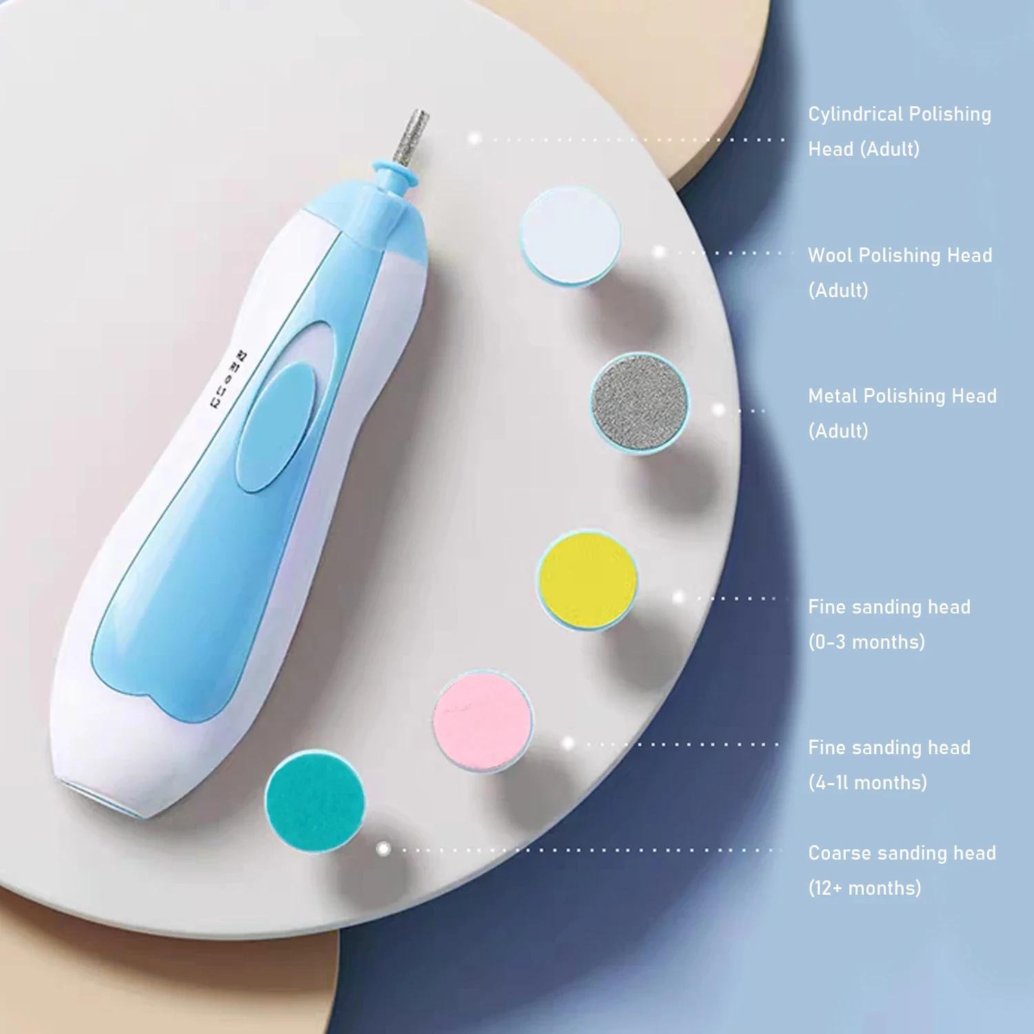 Electric Baby Nail File Nail Clipper and Nail Scissors Set Blue Pink image 6