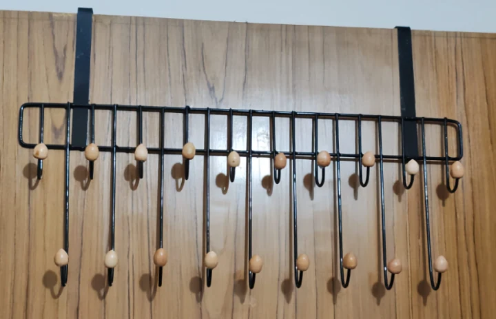 Over the Door Hanging 19 Hook Rack | Multi Hanger for Clothes, Bags and Towels image 2