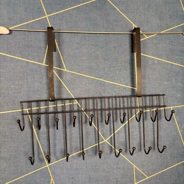Over the Door Hanging 19 Hook Rack | Multi Hanger for Clothes, Bags and Towels image 5