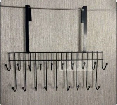 Over the Door Hanging 19 Hook Rack | Multi Hanger for Clothes, Bags and Towels