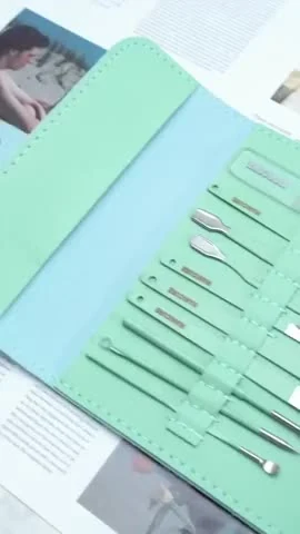 16pcs Stainless Steel Nail Cutter Set with Folding PU Bag image 2