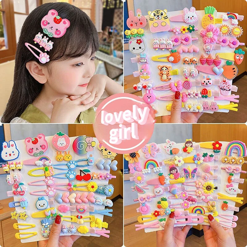 Colored Hair Clips Cute Hair Accessories Hairpins Set for Baby Girls