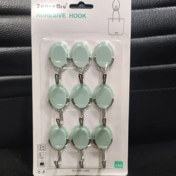 Adhesive Wall Hooks Strong Self Adhesive Hanger Set 2kg Capacity Reusable Plastic and Metal Hooks for Kitchen Bathroom a image 2