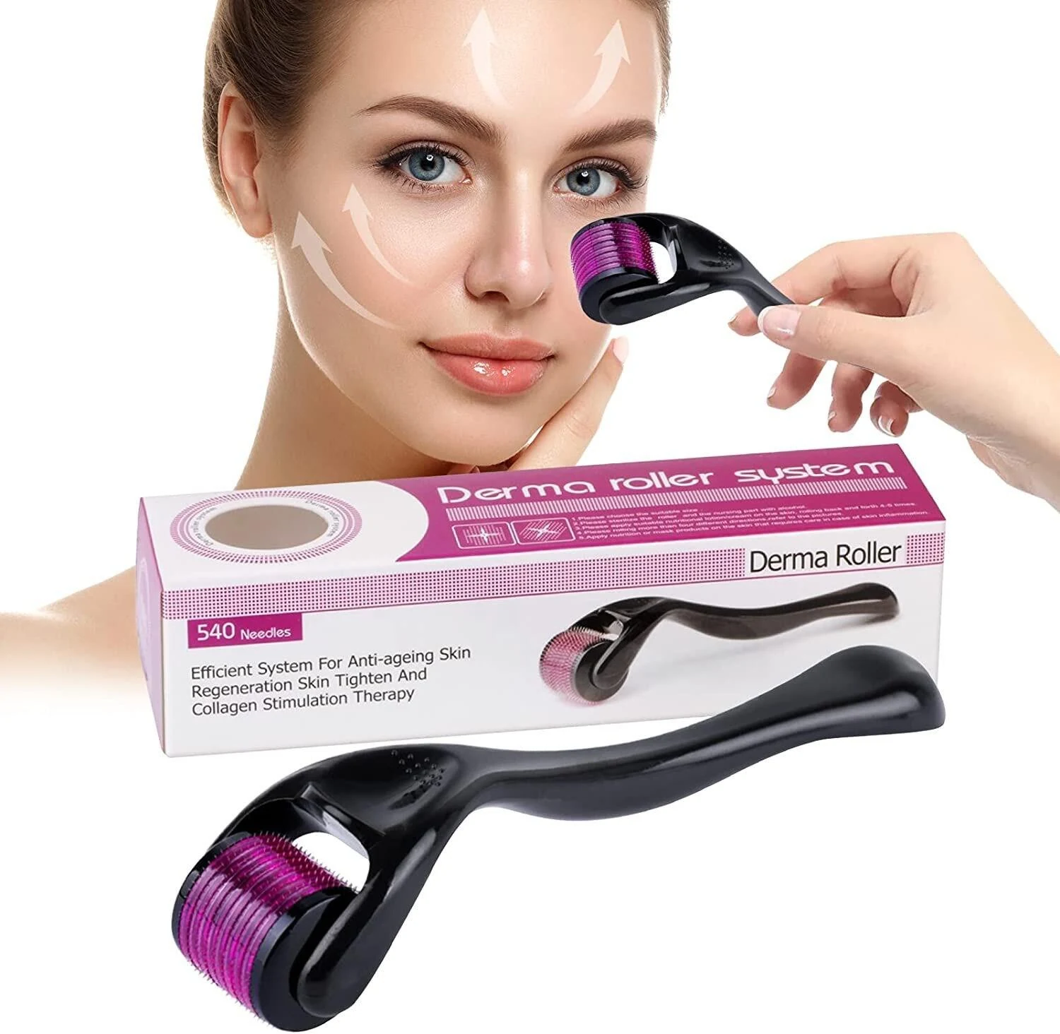 0.5 mm Derma Roller Micro Needle for Hair, Beard Growth and Facial Skin Therapy, 540 Needles, By Mart Two