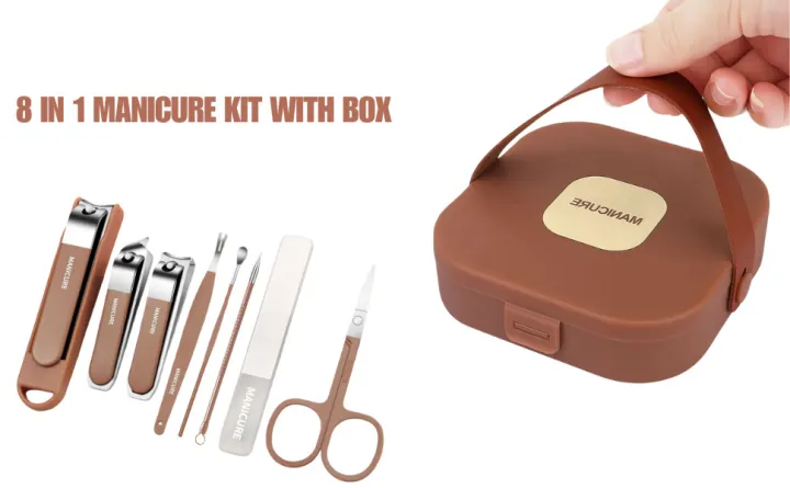 Nail Cutter 8 Piece Set Portable Manicure Pedicure Kit for Men and Women image 2