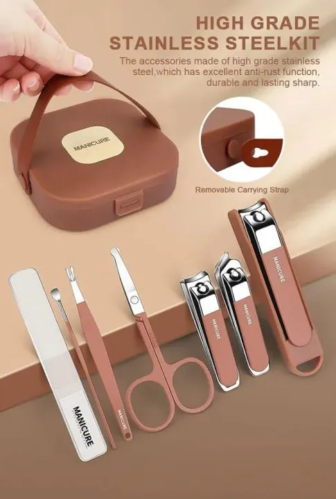Nail Cutter 8 Piece Set Portable Manicure Pedicure Kit for Men and Women image 3