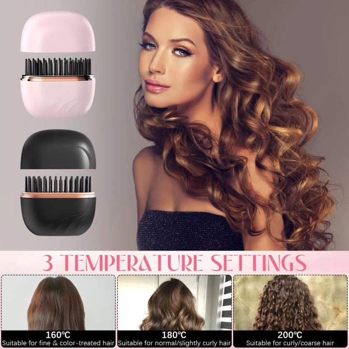 Wireless Rechargeable Hair Straightening Comb Portable Straight and Curling Comb image 4