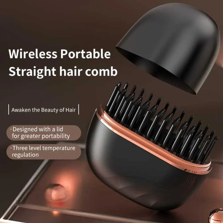 Wireless Rechargeable Hair Straightening Comb Portable Straight and Curling Comb image 5
